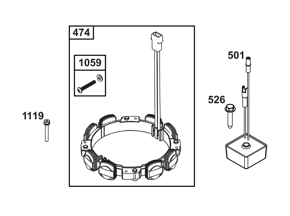 Alternator Group Diagram and Parts List for 356777-0142-B5 200000 - 399999 Briggs and Stratton Engine